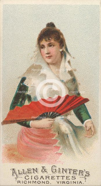 Plate 45, from the Fans of the Period series (N7) for Allen & Ginter Cigarettes Brands, 1889. Creator: Allen & Ginter.