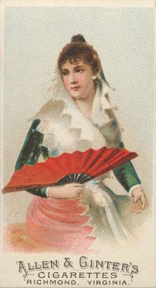 Plate 45, from the Fans of the Period series (N7) for Allen & Ginter Cigarettes Brands, 1889. Creator: Allen & Ginter
