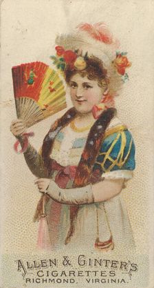 Plate 46, from the Fans of the Period series (N7) for Allen & Ginter Cigarettes Brands, 1889. Creator: Allen & Ginter