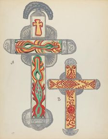 Plate 47: Crosses of Tin: From Portfolio "Spanish Colonial Designs of New Mexico", 1935/1942. Creator: Unknown