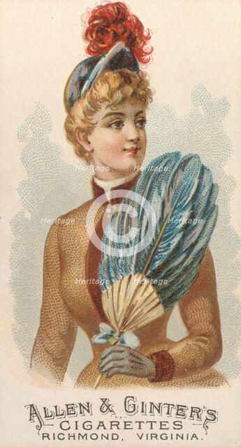 Plate 47, from the Fans of the Period series (N7) for Allen & Ginter Cigarettes Brands, 1889. Creator: Allen & Ginter.