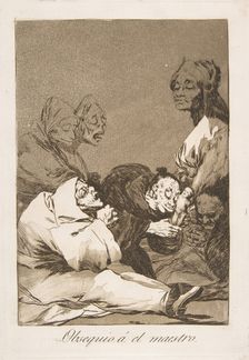 Plate 47 from Los Caprichos':A gift for the master (Obsequio á el maestro), 1799. Creator: Francisco Goya