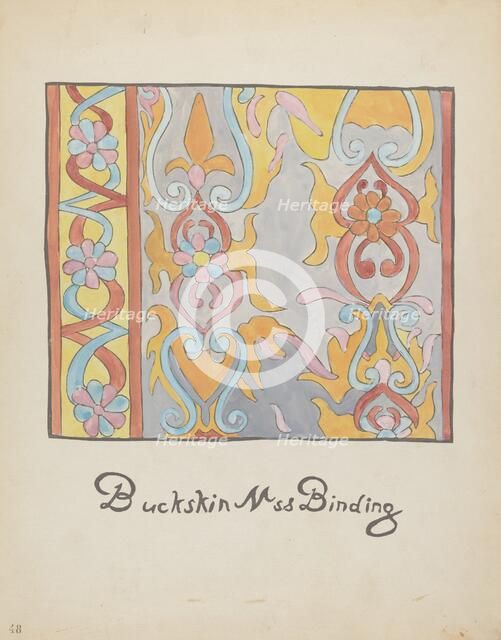 Plate 48: Buckskin Design: From Portfolio "Spanish Colonial Designs of New Mexico", 1935/1942. Creator: Unknown.