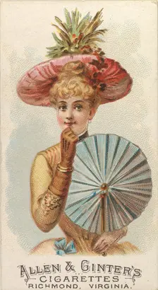 Plate 48, from the Fans of the Period series (N7) for Allen & Ginter Cigarettes Brands, 1889. Creator: Allen & Ginter
