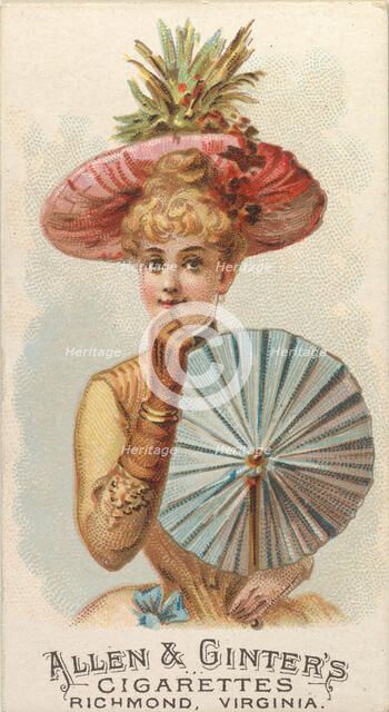 Plate 48, from the Fans of the Period series (N7) for Allen & Ginter Cigarettes Brands, 1889. Creator: Allen & Ginter.