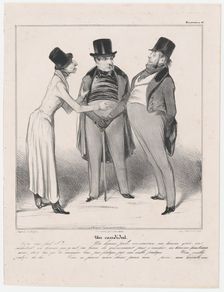 Plate 48: Un candidat, 1838. Creator: Honore Daumier