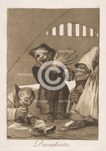 Plate 49 from 'Los Caprichos': Hobgoblins (Duendecitos.), 1799. Creator: Francisco Goya.