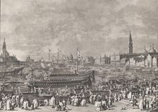 Plate 5: The Doge in the Bucintoro Departing for the Porto di Lido on Ascension Day, f..., ca. 1766. Creator: Giovanni Battista Brostoloni