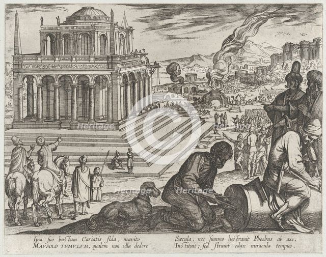 Plate 5: The Tomb of Mausolus, from 'The Seven Wonders of The World', 1608. Creator: Antonio Tempesta.