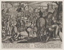 Plate 5: Bruno Appointed Leader of the Caninefates, from The War of the Romans Against the..., 1611. Creator: Antonio Tempesta