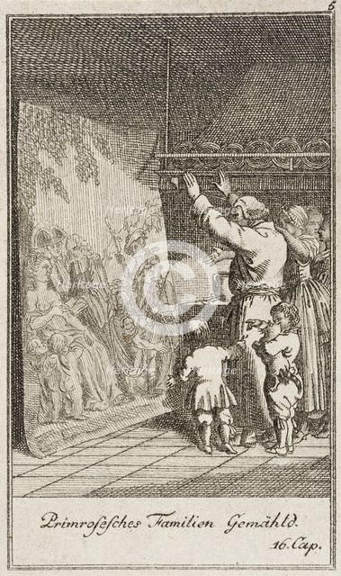 Plate 5 for Oliver Goldsmith's 'The Vicar of Wakefield', 1776. Creator: Daniel Berger.