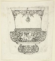Plate 5, from twenty ornamental designs for goblets and beakers, 1604. Creator: Master AP