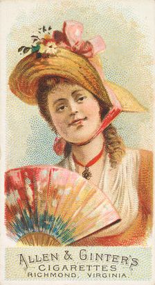 Plate 5, from the Fans of the Period series (N7) for Allen & Ginter Cigarettes Brands, 1889. Creator: Allen & Ginter
