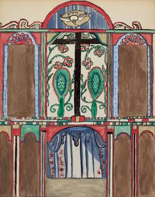Plate 5: Main Altarpiece, Santa Cruz: From Portfolio "Spanish Colonial Designs of New Mexico", 1935/ Creator: Unknown