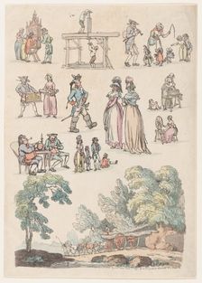 Plate 5, Outlines of Figures, Landscapes and Cattle...for the Use of Learners, Ju..., June 18, 1790. Creator: Thomas Rowlandson