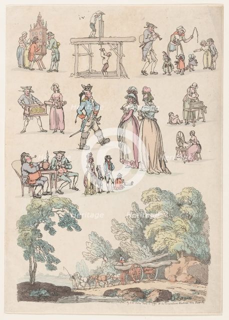 Plate 5, Outlines of Figures, Landscapes and Cattle...for the Use of Learners, Ju..., June 18, 1790. Creator: Thomas Rowlandson.