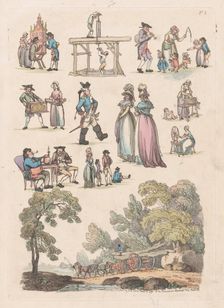 Plate 5, Outlines of Figures, Landscapes and Cattle...for the Use of Learners, Ju..., June 18, 1790. Creator: Thomas Rowlandson