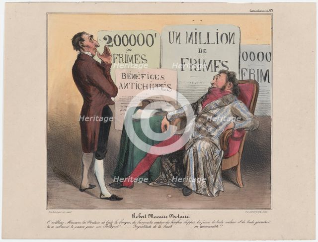 Plate 5: Robert Macaire Notaire, 1838. Creator: Honore Daumier.