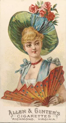 Plate 50, from the Fans of the Period series (N7) for Allen & Ginter Cigarettes Brands, 1889. Creator: Allen & Ginter