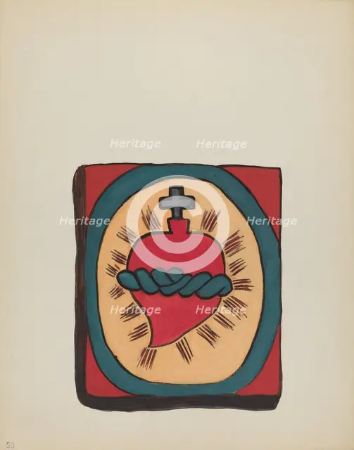 Plate 50: Sacred Heart: From Portfolio "Spanish Colonial Designs of New Mexico", 1935/1942. Creator: Unknown.