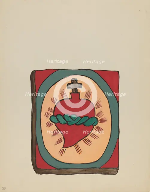 Plate 50: Sacred Heart: From Portfolio "Spanish Colonial Designs of New Mexico", 1935/1942. Creator: Unknown.