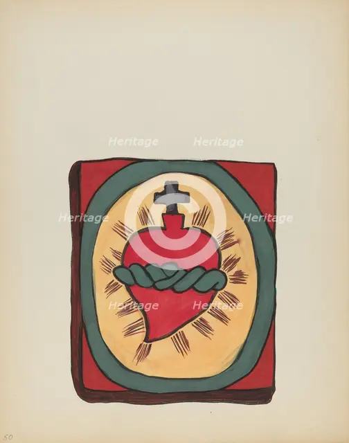 Plate 50: Sacred Heart: From Portfolio "Spanish Colonial Designs of New Mexico", 1935/1942. Creator: Unknown.