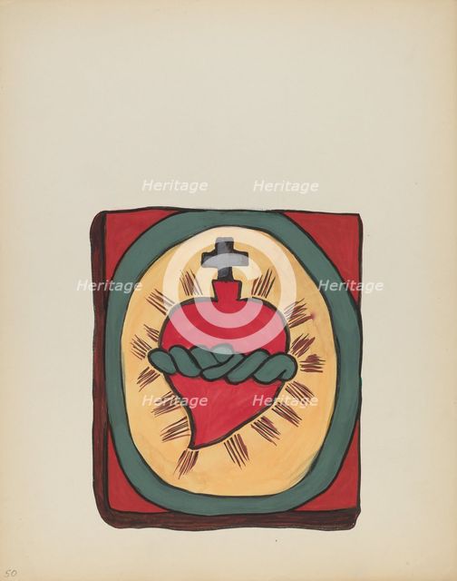 Plate 50: Sacred Heart: From Portfolio "Spanish Colonial Designs of New Mexico", 1935/1942. Creator: Unknown.