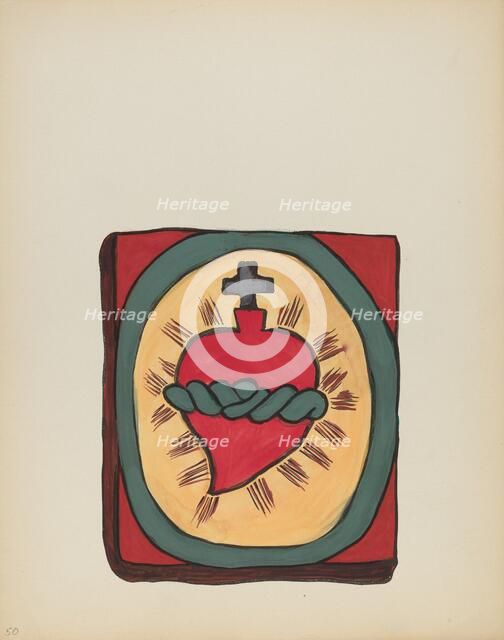 Plate 50: Sacred Heart: From Portfolio "Spanish Colonial Designs of New Mexico", 1935/1942. Creator: Unknown.