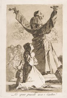 Plate 52 from Los Caprichos': What a tailor can do! (Lo que puede un Sastre!), 1799. Creator: Francisco Goya