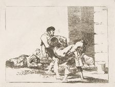 Plate 56 from The Disasters of War (Los Desastres de la Guerra): To the cemetery.'(A..., 1810-14. Creator: Francisco Goya