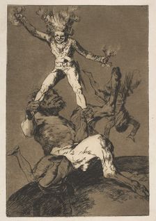 Plate 56 from Los Caprichos':To rise and to fall (Subir y bajar.), 1799. Creator: Francisco Goya