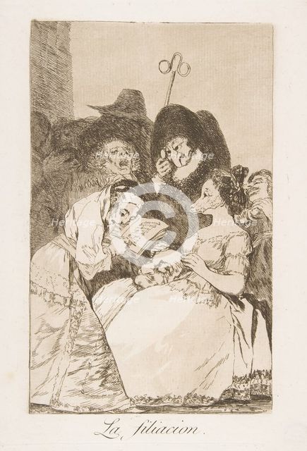 Plate 57 from 'Los Caprichos':The filiation (La filiacion.), 1799. Creator: Francisco Goya.