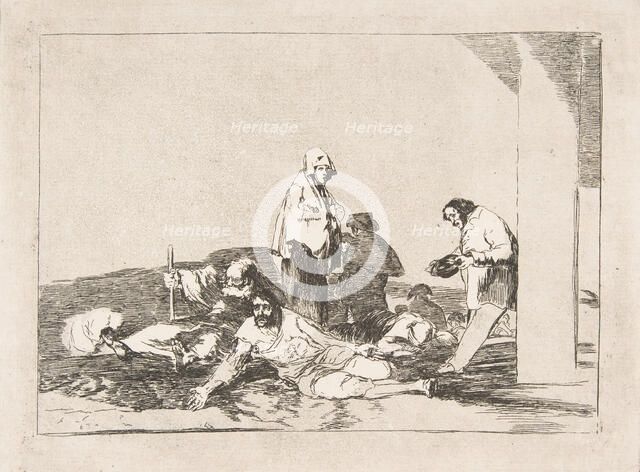 Plate 58 from 'The Disasters of War' (Los Desastres de la Guerra): 'It's no use crying ..., 1811-12. Creator: Francisco Goya.