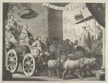 Plate 5a: Marie de Medici as Berecynthia, from Caspar Barlaeus, "Medicea Hospes", 1638. Creator: Pieter Nolpe