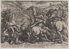 Plate 6: The Israelites Defeated by the Canaanites for Having Disobeyed Moses..., ca. 1590-ca. 1610. Creator: Antonio Tempesta