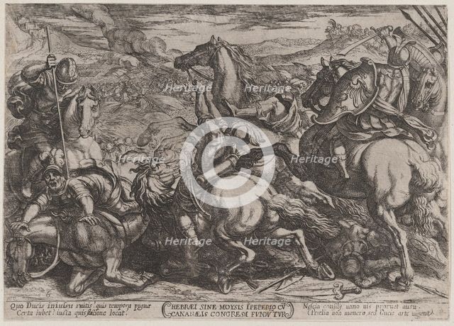 Plate 6: The Israelites Defeated by the Canaanites for Having Disobeyed Moses..., ca. 1590-ca. 1610. Creator: Antonio Tempesta.
