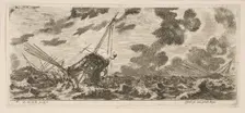 Plate 6: three ships in a storm, from Various Embarkations (Divers embarquements), ca. 1646-47. Creator: Stefano della Bella