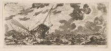 Plate 6: three ships in a storm, from Various Embarkations (Divers embarquements), ca. 1646-47. Creator: Stefano della Bella