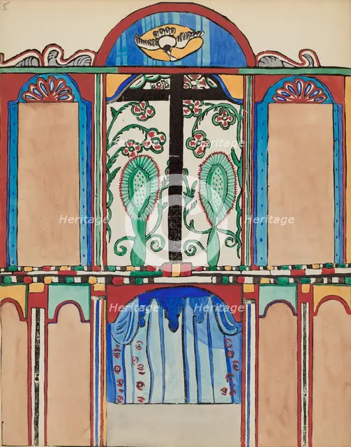 Plate 6: Chapel Altarpiece, Santa Cruz: From Portfolio "Spanish Colonial...", 1935/1942. Creator: Unknown.