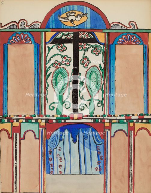 Plate 6: Chapel Altarpiece, Santa Cruz: From Portfolio "Spanish Colonial...", 1935/1942. Creator: Unknown.