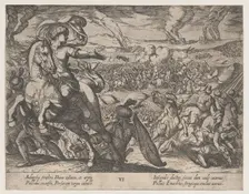Plate 6: Darius Fleeing from the Battlefield, from The Deeds of Alexander the Great, 1608. Creator: Antonio Tempesta