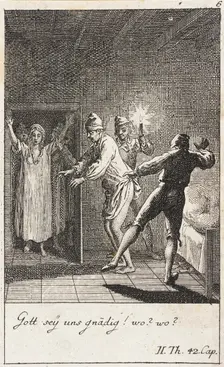 Plate 6 for Thomas Smollett's The Adventures of Peregrine Pickle 1785. Creator: Daniel Nikolaus Chodowiecki