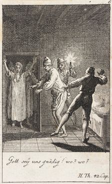 Plate 6 for Thomas Smollett's The Adventures of Peregrine Pickle 1785. Creator: Daniel Nikolaus Chodowiecki