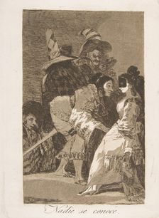 Plate 6 from Los Caprichos': Nobody knows himself (Nadie se conoce.), 1799. Creator: Francisco Goya