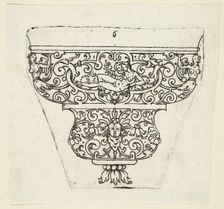 Plate 6, from twenty ornamental designs for goblets and beakers, 1604. Creator: Master AP