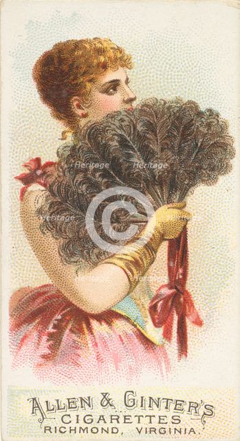Plate 6, from the Fans of the Period series (N7) for Allen & Ginter Cigarettes Brands, 1889. Creator: Allen & Ginter.