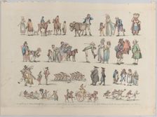 Plate 6, Outlines of Figures, Landscapes and Cattle...for the Use of Learners, Ju..., June 20, 1790. Creator: Thomas Rowlandson