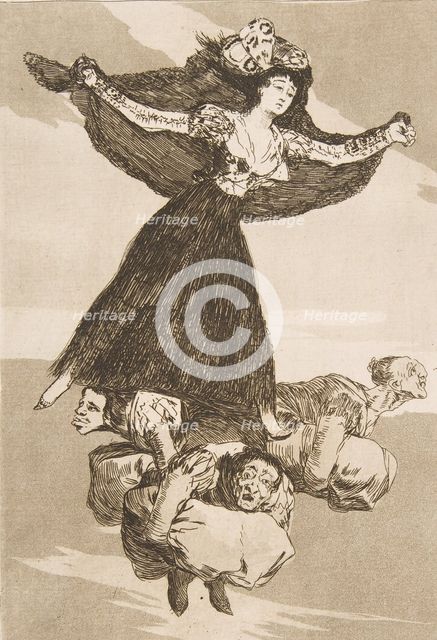 Plate 61 from 'Los Caprichos': They have flown (Volaverunt.), 1799. Creator: Francisco Goya.