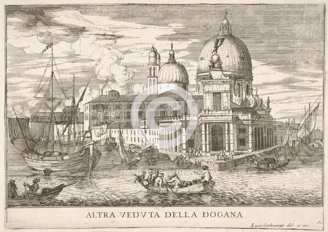 Plate 61: View of the customs house (Dogana da Mar) at the confluence of the Grand Canal a..., 1703. Creator: Luca Carlevarijs.