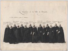 Plate 63: The magistrates of the city of Brussels marching in the funeral procession of Ar..., 1623. Creator: Cornelis Galle I